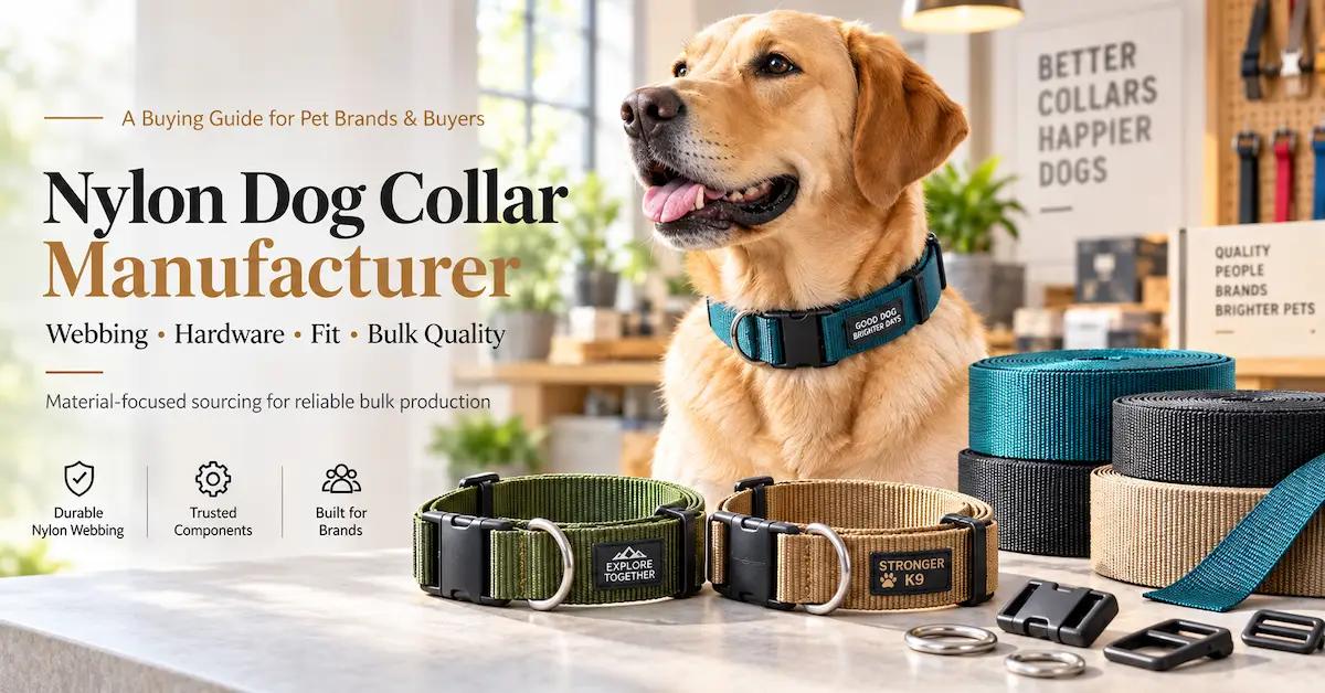 Nylon Dog Collar Manufacturer Guide: How Brands Control Webbing, Hardware, Fit, and Bulk Quality